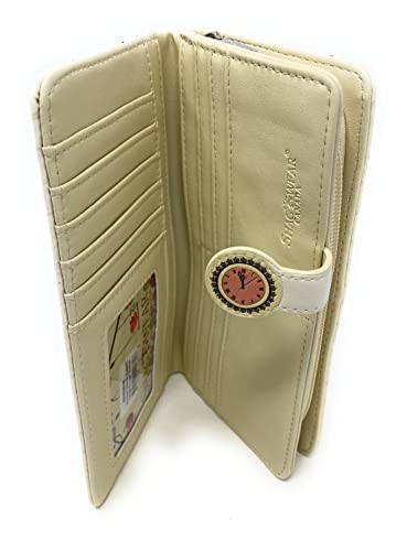 Shag Wear Pocket Watch Rabbit Large Animal Wallet for Women and Teen Girls Vegan Faux Leather Beige 7"3