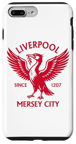���o�v�[�� �}�[�W�[�V�e�B Since 1207 Liver Bird Large Print Red �X�}�z�P�[�X iPhone 7 Plus/8 Plus �p