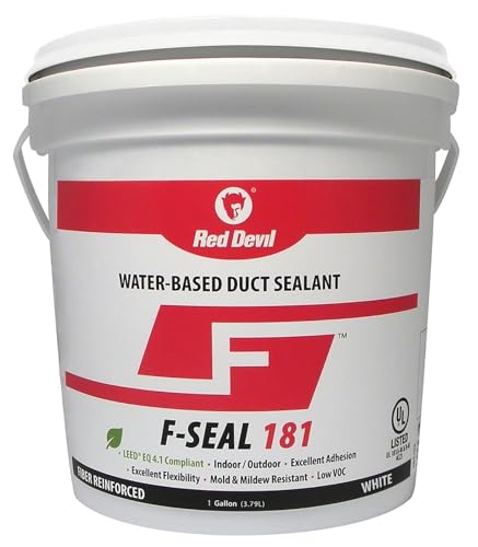 Red Devil 0841DW F-Seal 181 Fiber Reinforced Water Based Duct Sealant 1 Gallon White