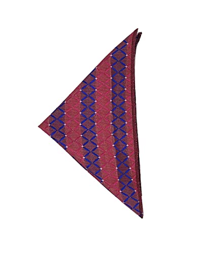 Image of formal cravat set for men with pocket square Men's Cravat Necktie, Self Design Microfiber Dark Multi color Free Size
