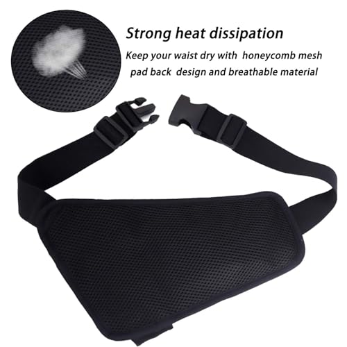 Guyode Bauchtasche mit Flaschenhalter, Laufgürtel, Running Belt, Trinkgürtel Laufen, mit Reißverschlusstaschen auf Reisen Joggen Wandern Hundespaziergänge Klettern (Flaschen Nicht Inklusive) Schwarz