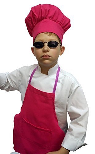 Chefskin HOT Pink Apron + Hat Baby Toddler Kid Children Chef Set Lite Fabric by CHEFSKIN