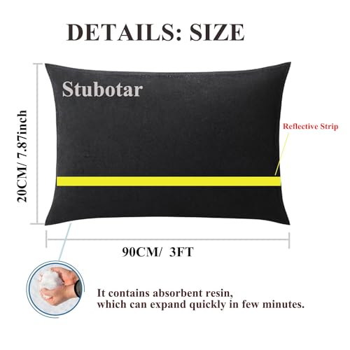 Antrella 5 Stück Wasser Aktivierter Sandsack mit reflektierendem Streifen für Hochwasserschutz Wasserabsorbierende Hochwassersperre für Tür Garage Garten aufgewertet 20x90CM