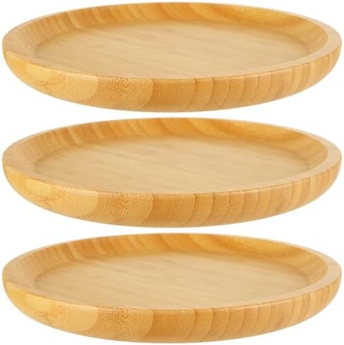 Aazon.co: Large Round Black Tray, 20" Wood Serving Trays, Decorative Trays With Handles, Extra