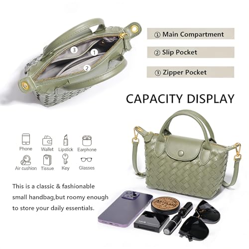 Mini bolso bandolera vegano para mujer, ligero y tejido miniatura 6