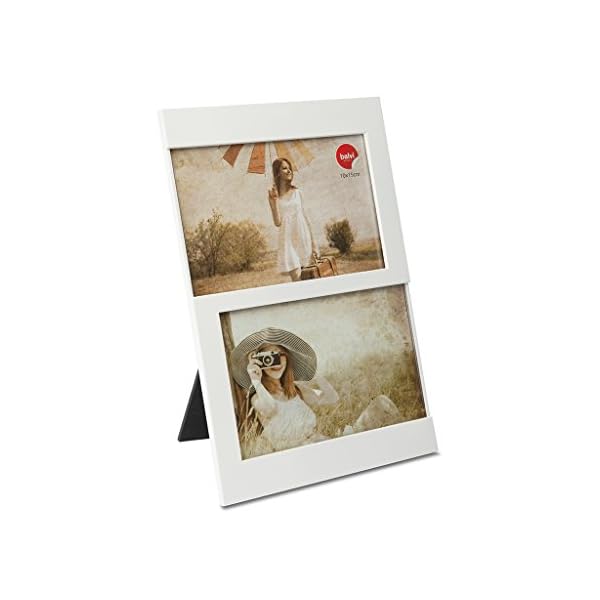 balvi Fotorahmen Dijon Weiß Fassungsvermögen: 2 Fotos mit den Abmessungen 10 x 15 cm Fotorahmen Tisch