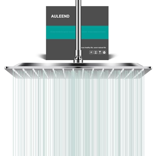 Docce Fisso Quadrato Soffione Doccia a Pioggia in Acciaio Inox Soffione Doccia a Pioggia con Getti In Silicone Anticalcare 304 Acciaio Inox Ultra Sottile (Cromo, 40 cm)
