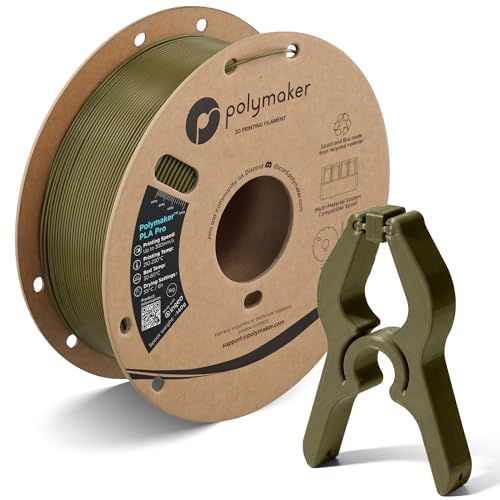 Image of Polymaker PLA Pro 3D Printing Filament Army Green 1.75mm 1KG, High-Impact Tough PLA, Fast Printing up to 300mm /s, High Speed New Formula, Easy to Print on Most FDM Printers, No Enclosure Required