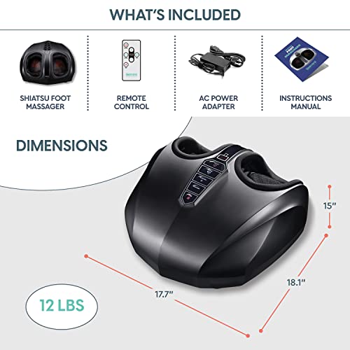 Belmint Foot Massager Machine - Shiatsu Foot Massager With Heat, Deep-Kneading Foot Massager For Plantar Fasciitis, Neuropathy - Unique Gifts For Him Her/Women & Men, Fathers Day Gift Idea #TOP7