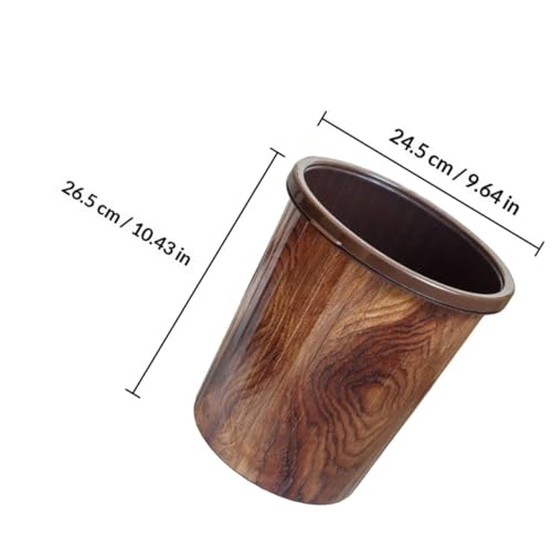 Totority bote de basura con diseño de veta de madera 10 L miniatura 2