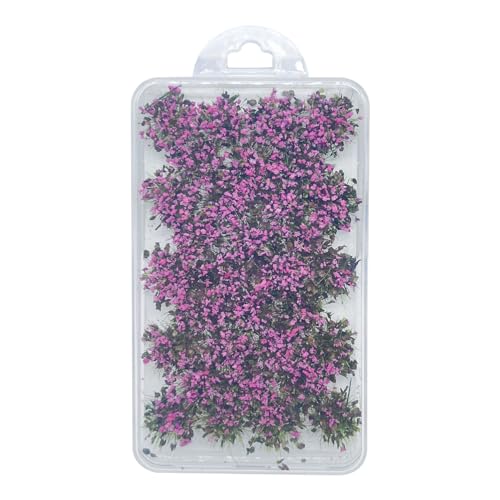 Woohome 32 PCS Static Grass Tuft Model Grass Tufts Railway Artificial Grass Pink Bushy Tuft Flower Cluster Vegetation Groups for DIY Architecture Building Model Train Landscape Railroad Scenery - Image 3