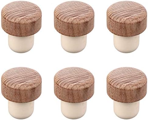 6 Pcs Wooden Wine Bottle Stopper Wood Wine Corks Crafts Replacement Corks for Wine Beer Bottle Glass Bottles DIY Craft