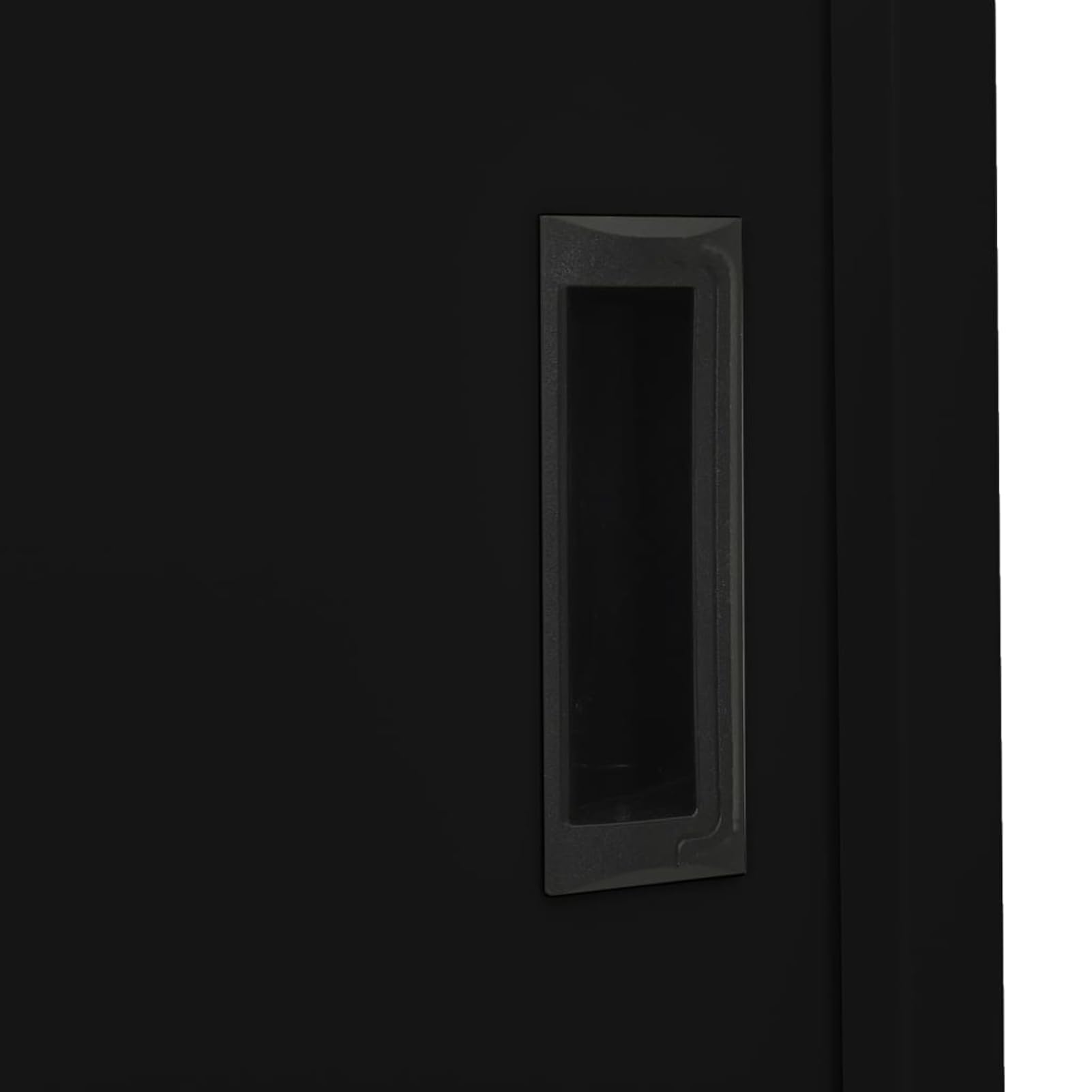 Gecheer Büroschrank mit Schiebetür Aktenschrank Büromöbel Metallschrank Stahlschrank Lagerschrank Universalschrank Schrank Schwarz 90x40x180cm Stahl