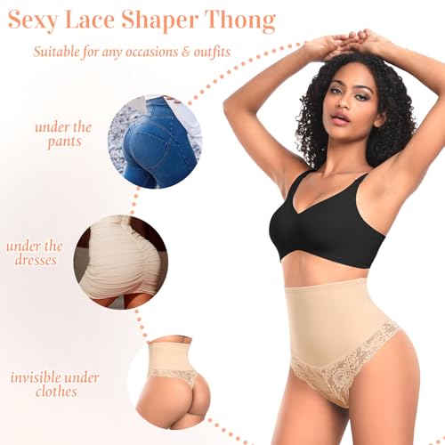 Image of Werena Thong Shapewear for Women Mid High Waisted Shaper Panties Girdle