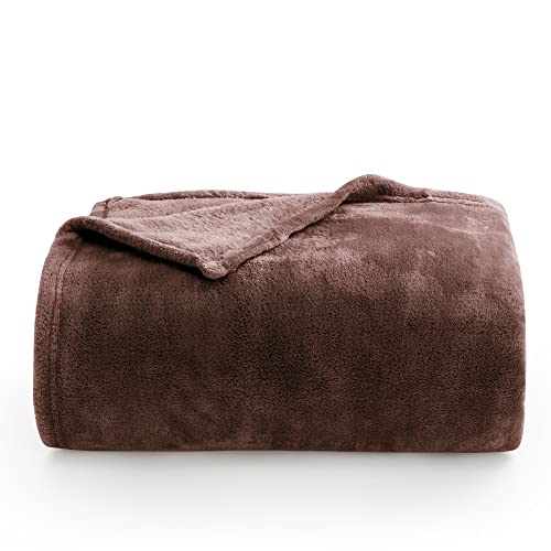 Image of BEDELITE Fleece Blankets Queen Size Brown Throw Blankets for Bed, Luxury Plush Cozy Fuzzy Blanket 90x90 inches, Super Soft Warm Lightweight Throw Blanket All Seasons Suitable