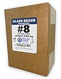 #8 Cuentas de vidrio – (10 libras o 10 libras) – Medios abrasivos de voladura (mediano) – Malla de Estados Unidos 70-100 para gabinetes de explosión o armas de chorro de arena