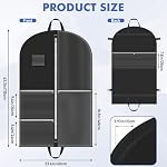 43 Inch Dance Garment Bag, Waterproof Travel Garment Bag with 4 Clear Zipper Pockets (3 Front + 1 Back) | Foldable Design for Suits & Performance Outfits (Black)