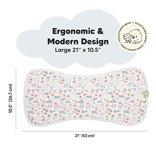 Organic Burp Cloths for Baby Boys and Girls and Portable Diaper Changing Pad Bundle - Burping Cloth, Burp Clothes, (Sweet Charm) - Waterproof Foldable Baby Changing Mat (Sweet Pink)2