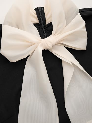 CIDER Mini Dress Turtle Neck Long Sleeve Party Dress Knotted Ruffle Middle Waist Fall Dresses for Women4