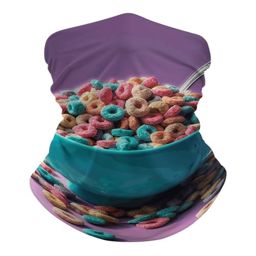 Balaclava de Cuello con Máscara Facial Transpirable Antiviento y Antipolvo, Diseño Cereal en Bol, para Hombres y Mujeres miniatura 1