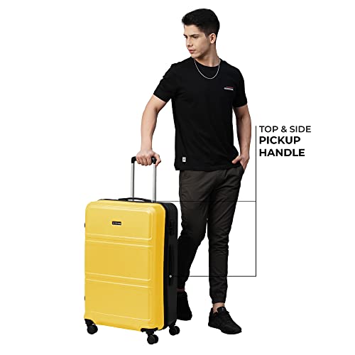 Image of Stony Brook by Nasher Miles Grid Hard-Sided Polycarbonate Yellow Black 28 inch |75cm Trolley Bag