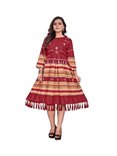 Woolen Knee Long Skater Western Dress 