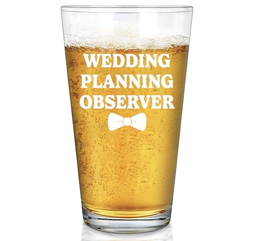Panvola Wedding Planning Observer Beer Glass Wedding Gift for Newlyweds Bride and Groom Engagement...