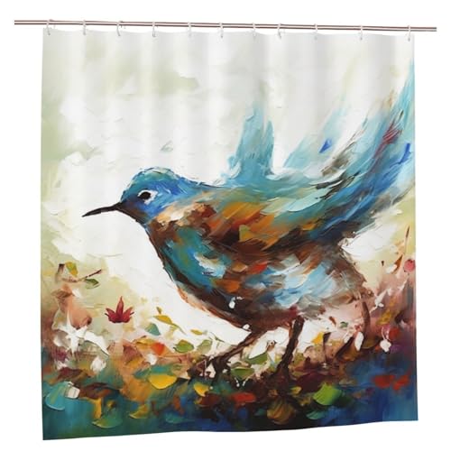 Rideau de douche oiseau d'hiver imperméable lavable 183x183cm