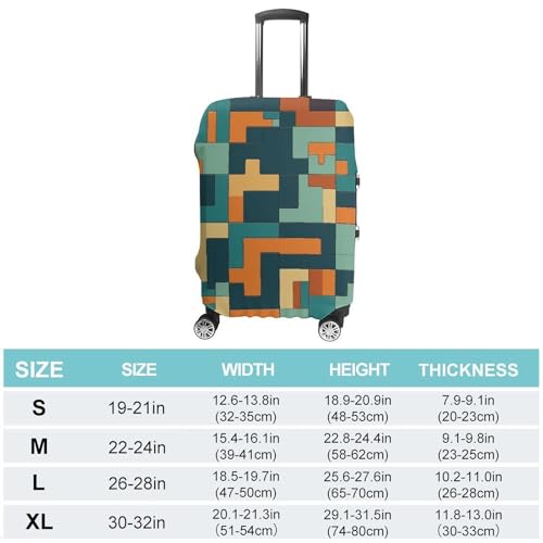 Blue And Orange Design Luggage Cover, Washable Elastic Suitcase Cover Protector Fit 18-32 Inch Luggage2