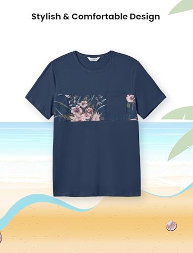 Image of PATPAT Family Matching Outfits Mommy and Me Dresses Hawaiian Tropical Vacation Beach Spaghetti Strap Dress and Shirt