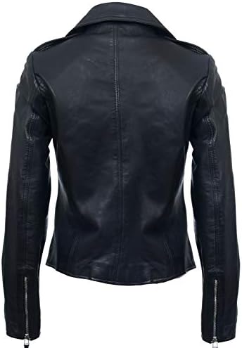 Giacca In Vera Pelle Infinity Leather Donna - Stile Vintage Da Motociclista Con Zip - Foto 8