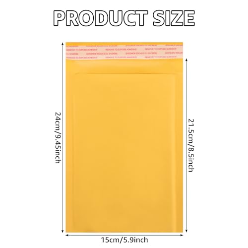 APACALI 50 Stück Versandtaschen A5, Gepolsterte Briefumschläge A5 Luftpolsterumschläge, Versandtaschen mit Luftpolsterfolie, Luftpolstertaschen für Brief, Elektronik, Schmuck