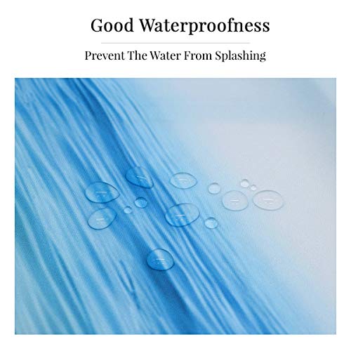 Beach Shower Curtain Washable, Ocean Bath Curtain Seaside Seashells Starfish Print Fabric Decorative Shower Curtains For Bathroom,Coastal Ocean Bathroom Decor Shower Curtain72X 72Inch, Blue And Beige #TOP5