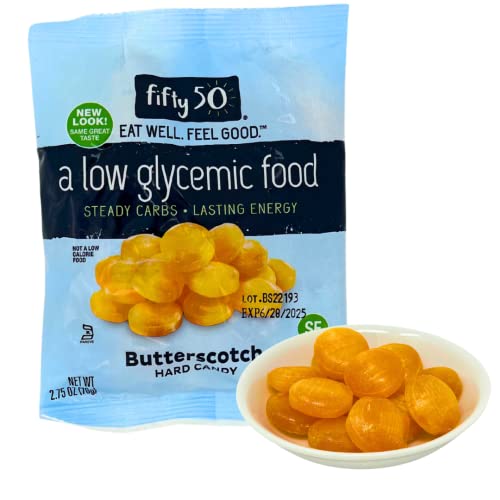 Fifty50 Foods Kosher Sugar Free Butterscotch Hard Candy, 2.75 Ounce (Pack Of 2) #TOP3