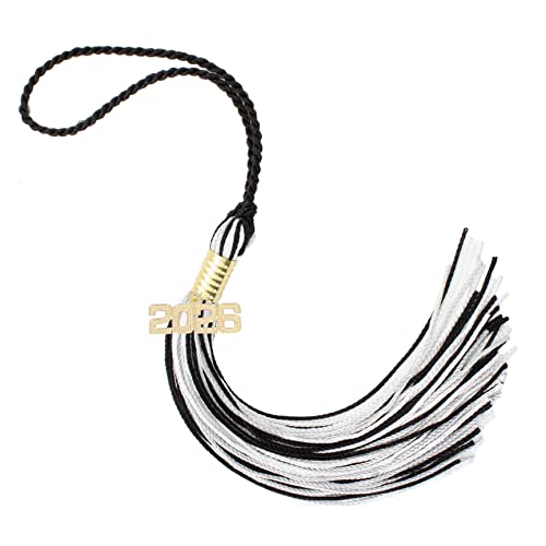 Tassel Depot 2026 Black/Gray/White Graduation Tassel - Every School Color Available - Made in USA