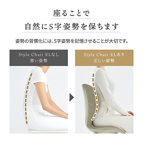 スタイルチェア イーエル(Style Chair EL) グレー MTG(エムティージー) [メーカー純正品] 姿勢矯正 腰痛 骨盤サポートチェア 椅子 [4]