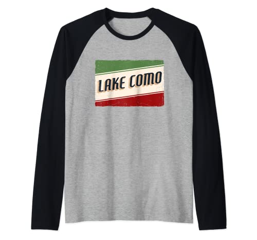 Lake Como Italy Flag Vacation Family Summer Trip Raglan Baseball Tee