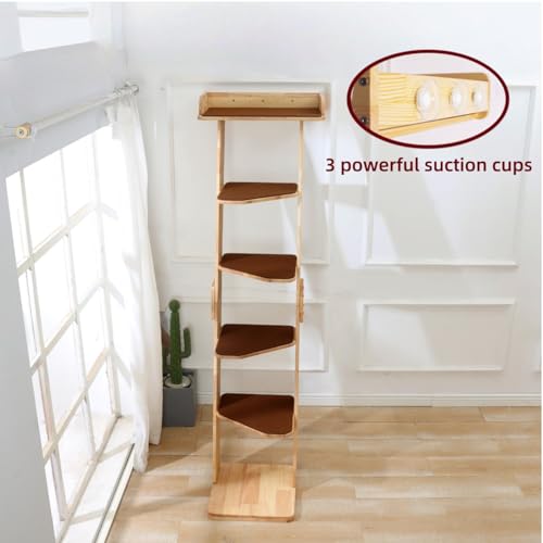 Escalera para gatos Moderna de Madera Natural 6 niveles 70 pulgadas miniatura 4