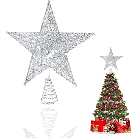 Stern für Weihnachtsbaumspitze, Glitzernd Stern aus Metall Cover