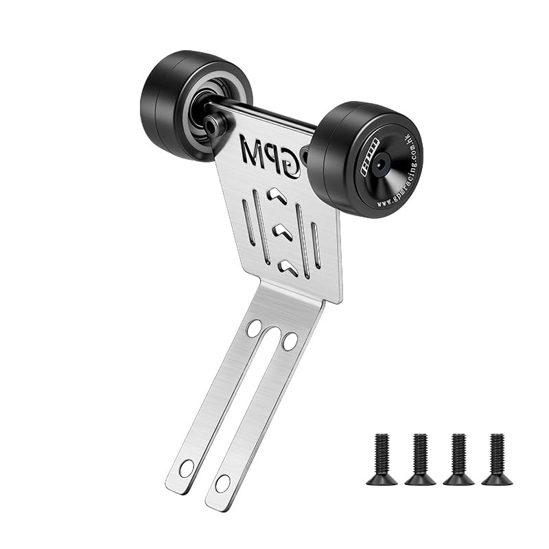 GPM for Arrma 1/16 Mini Kraton 3s Stainless Steel Bearing Wheelie Bar Thick 1mm (Black)