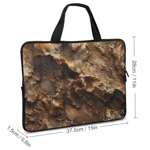 Bolso bandolera para portátil textura marrón miniatura 3