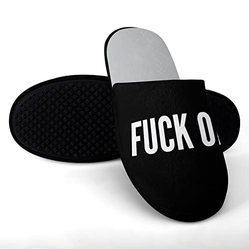 Fuck Off Women's Cotton Slippers Memory Foam House Slippers with Anti-Skid Sole2