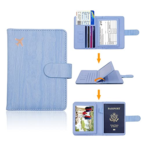 Image of Melsbrinna Rfid Passport Holder for Travel women /Men, Cute Passport Wallet Rfid Blocking Card Slots, Rfid Passport Cover /CaseTravel Wallet, Passport Book Holder (1, Blue4)