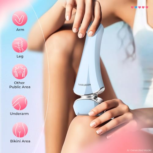Image of PRITECH Electric Razor for Women Wet /Dry Electric Shaver for Women Blue | Waterproof Lady Shaver for Legs Arm Underarm Bikini Public Body Razor with One Extra Foil Blad, Portable Women Bikini Trimmer