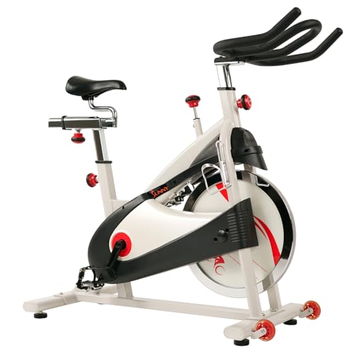 Image of Sunny Health & Fitness Stationary Exercise Bike Machine w / Adjustable Cushion Seat & Multi-Grip Handlebar, Indoor Cycling Equipment for Home Cardio Training, Optional Magnetic or Friction Resistance
