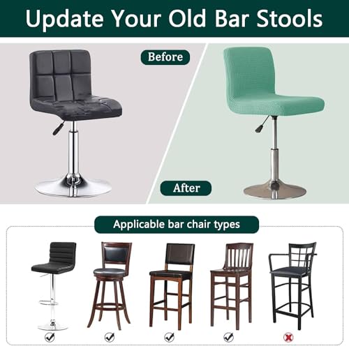 Fundas de taburete de bar giratorio elásticas extraíbles lavables para comedor 7
