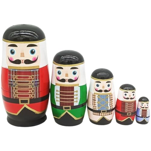 HiyyFloy 5 Stück Russische Matrjoschka-Puppen, Handgefertigt,...
