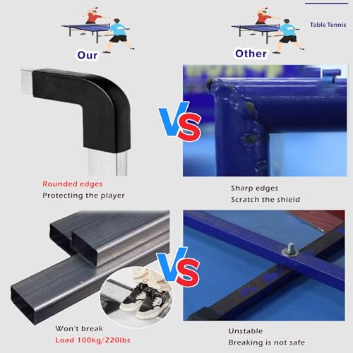 Barriera da ping pong rimovibile, 140 cm, recinzione da campo da ping pong con panno Oxford, per deflettori da campo da competizione (confezione da 14)