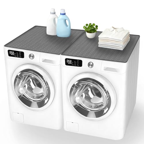 SCYFREID Washer and Dryer Top Protector Mat,25.6“ x 23.6" Gray 2 PCS