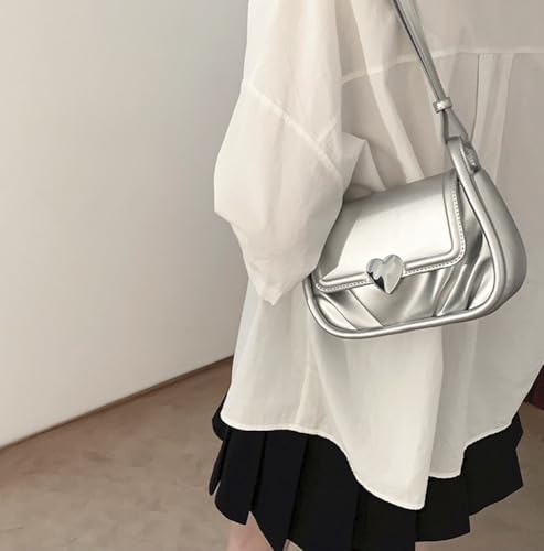 Coquette Leather Shoulder Purse Love Heart Crossbody Bags for Women Adjustable Strap Cute Y2k Stuff2